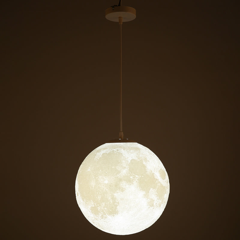 Globe Acrylic Hanging Light, Simple Moon Shade Hanging Lamp for Bedroom