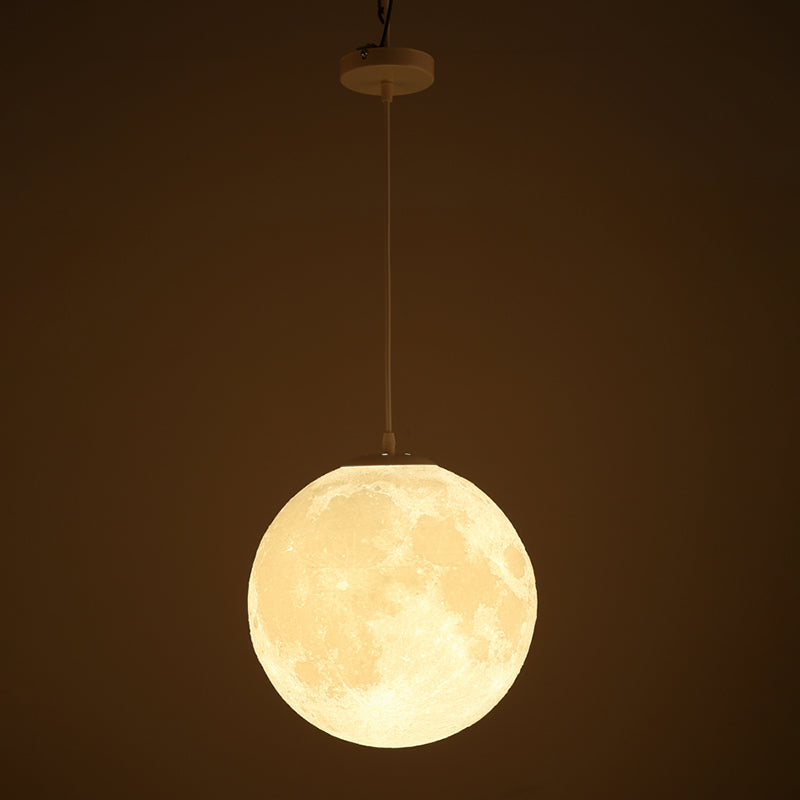 Globe Acrylic Hanging Light, Simple Moon Shade Hanging Lamp for Bedroom