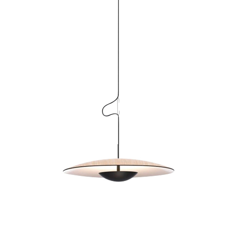 Luce a ciondolo interno minimalista, illuminazione a sospensione in metallo piatto in metallo a 1 luce