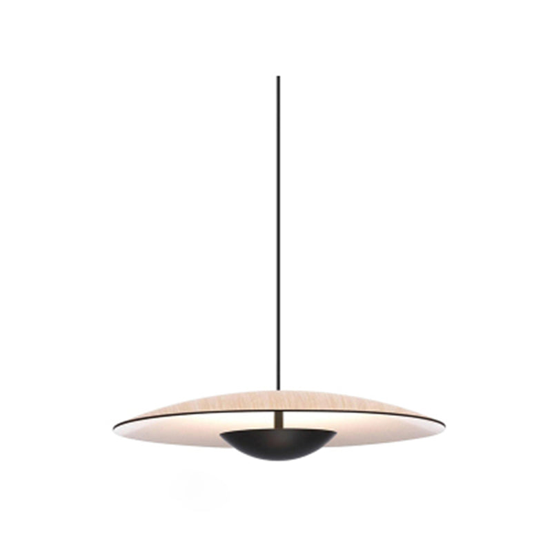 Luce a ciondolo interno minimalista, illuminazione a sospensione in metallo piatto in metallo a 1 luce