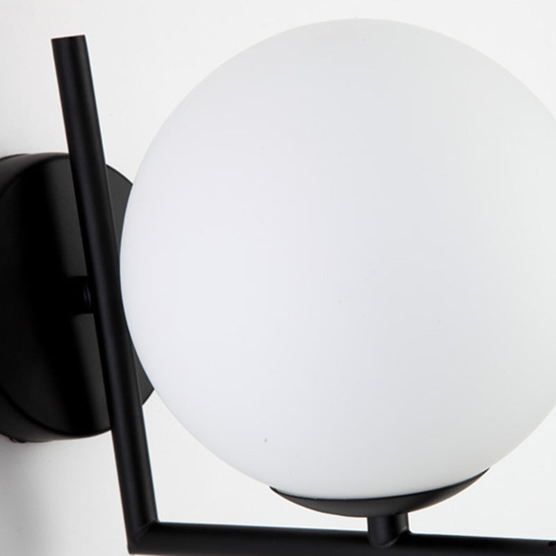 Glass Globe Wall Sconce in Modern Concise Style Wrought Iron Wall Lamp for Interior Spaces