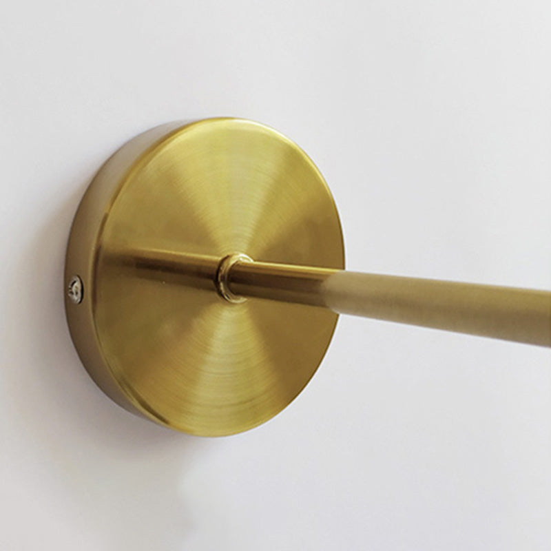 Postmoderne trommelschaduw Leeswandlamp metaal 1 hoofd slaapkamer wandlicht in zwart-goud