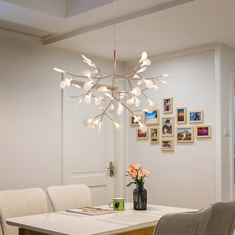 Luz de metal contemporánea de lámparas de metal Fireglies Hanging Chandelier para dormitorio