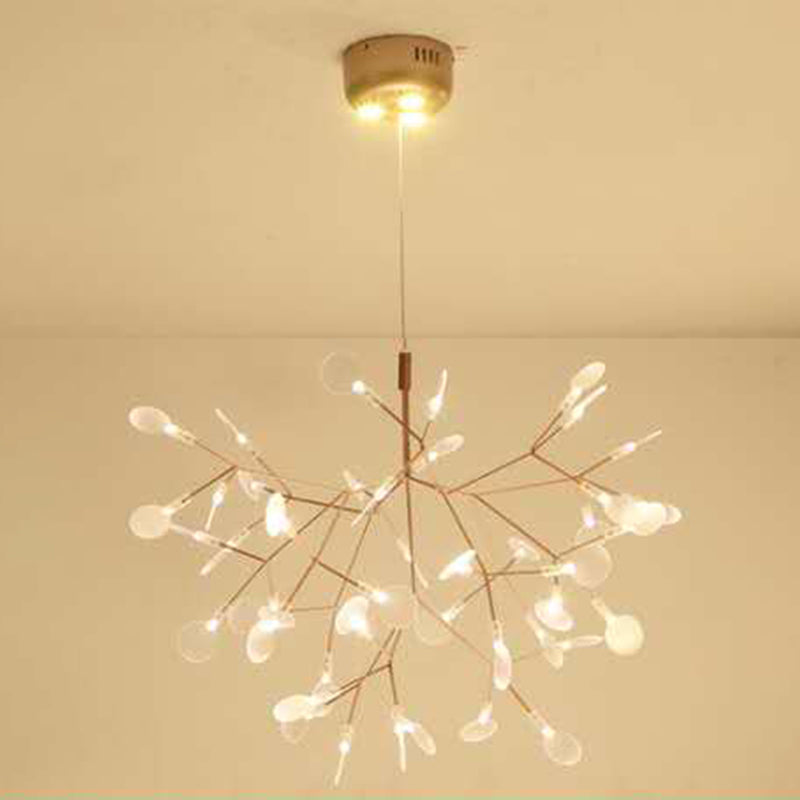 Luz de metal contemporánea de lámparas de metal Fireglies Hanging Chandelier para dormitorio