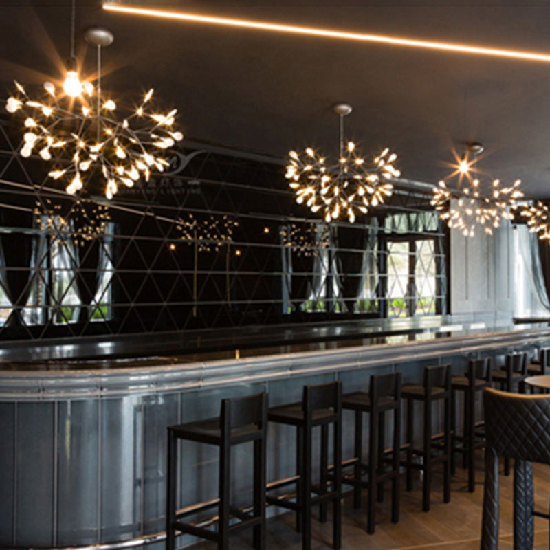 Luz de metal contemporánea de lámparas de metal Fireglies Hanging Chandelier para dormitorio