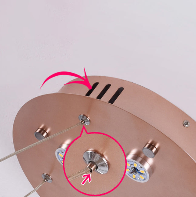 Luz de metal contemporánea de lámparas de metal Fireglies Hanging Chandelier para dormitorio