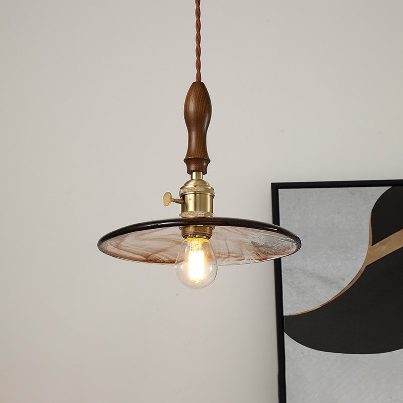 Amber 1 Light Pendant Lighting Industrial Style Glass Sanging Hanging Light for Bedroom