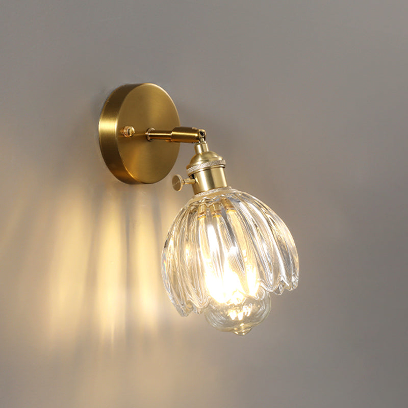 Minimalismo moderno Pronzo della parete della casa con ombra di vetro per camera da letto per bambini