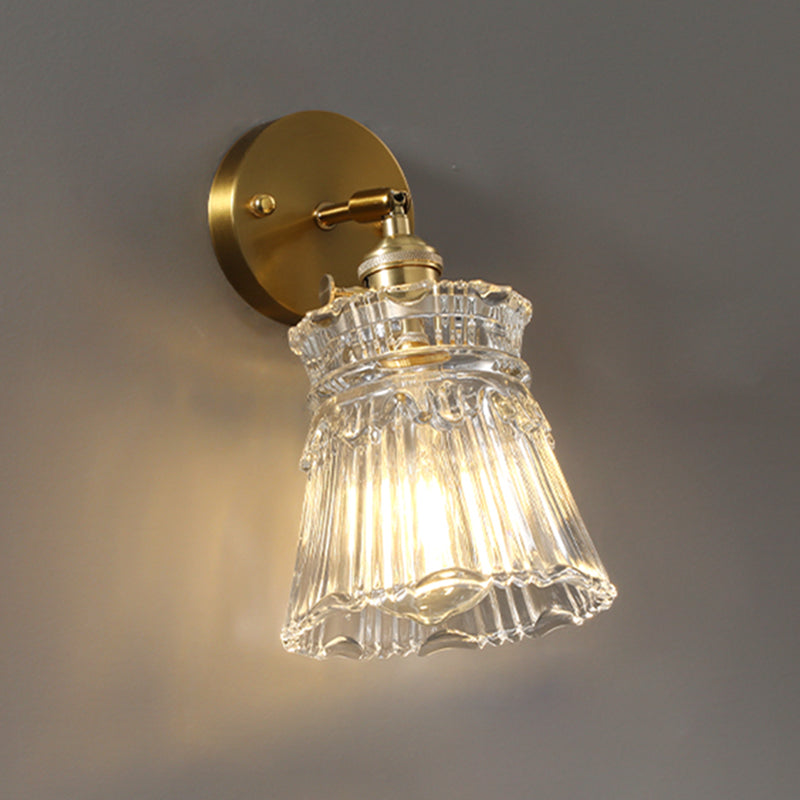 Minimalismo moderno Pronzo della parete della casa con ombra di vetro per camera da letto per bambini