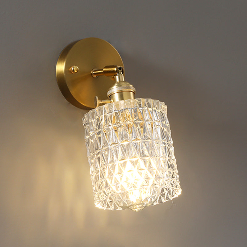 Minimalismo moderno Pronzo della parete della casa con ombra di vetro per camera da letto per bambini