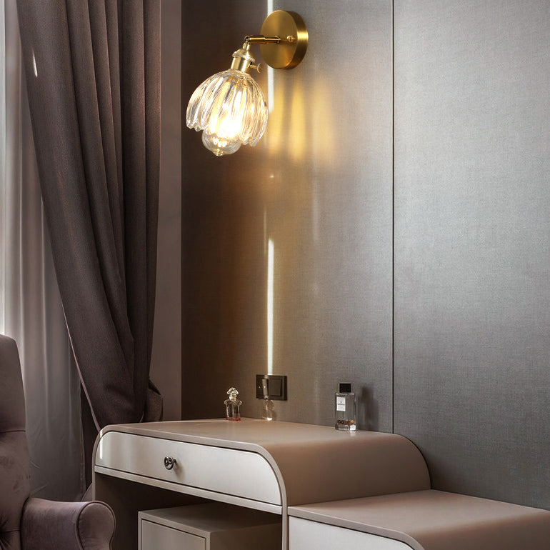 Minimalismo moderno Pronzo della parete della casa con ombra di vetro per camera da letto per bambini