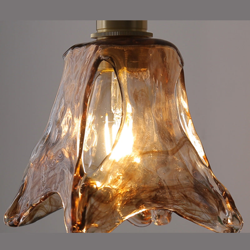 Stile industriale Amber Amber Light Glass 1 Lampada appesa alla luce per camera da letto
