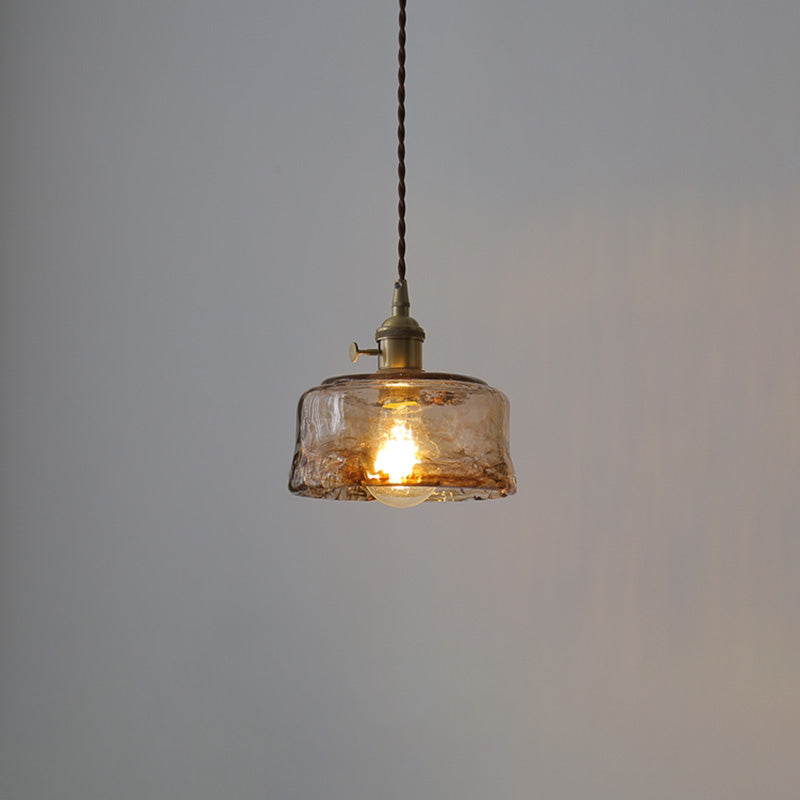 Stile industriale Amber Amber Light Glass 1 Lampada appesa alla luce per camera da letto