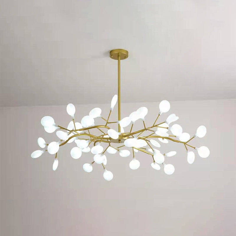 Modern Simple Fireflies Ceiling Chandelier Metal Suspension Light for Bedroom