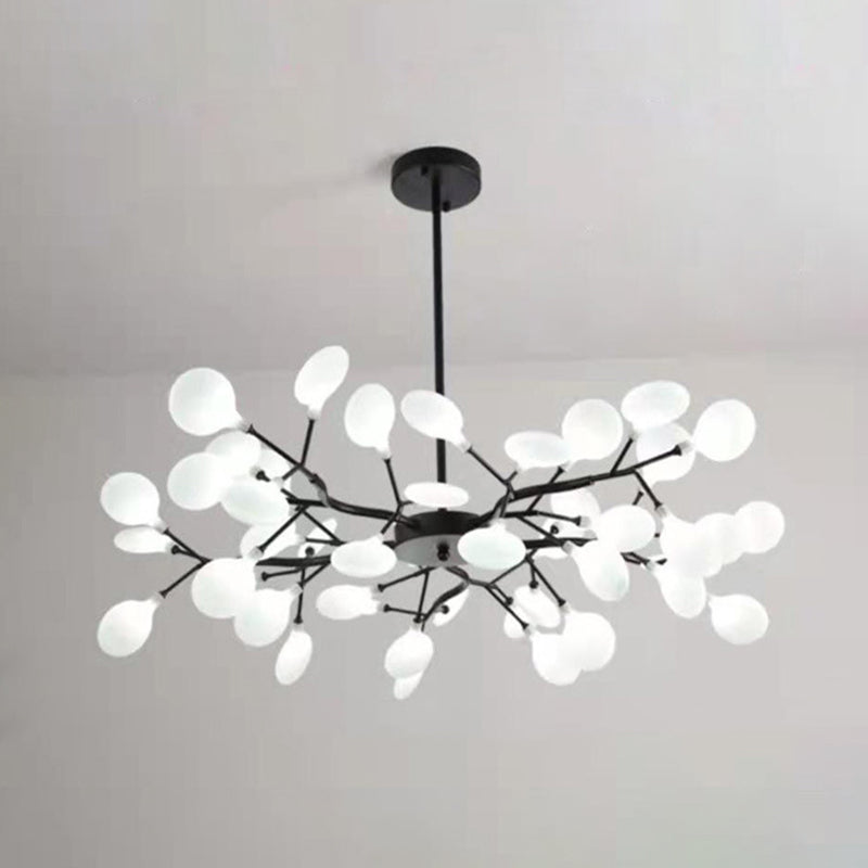 Modern Simple Fireflies Ceiling Chandelier Metal Suspension Light for Bedroom