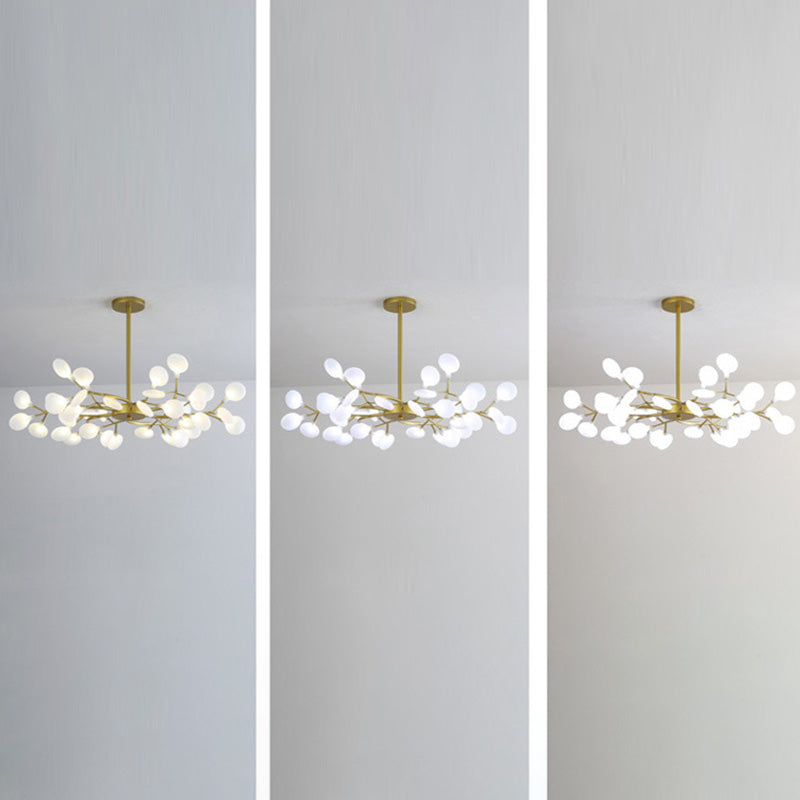 Modern Simple Fireflies Ceiling Chandelier Metal Suspension Light for Bedroom