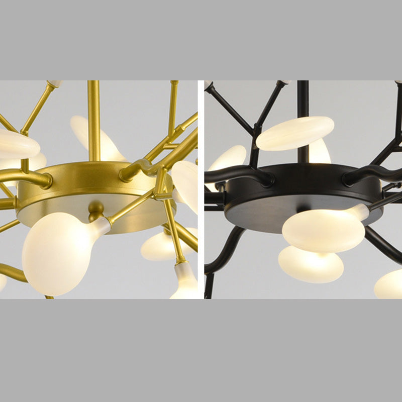 Modern Simple Fireflies Ceiling Chandelier Metal Suspension Light for Bedroom