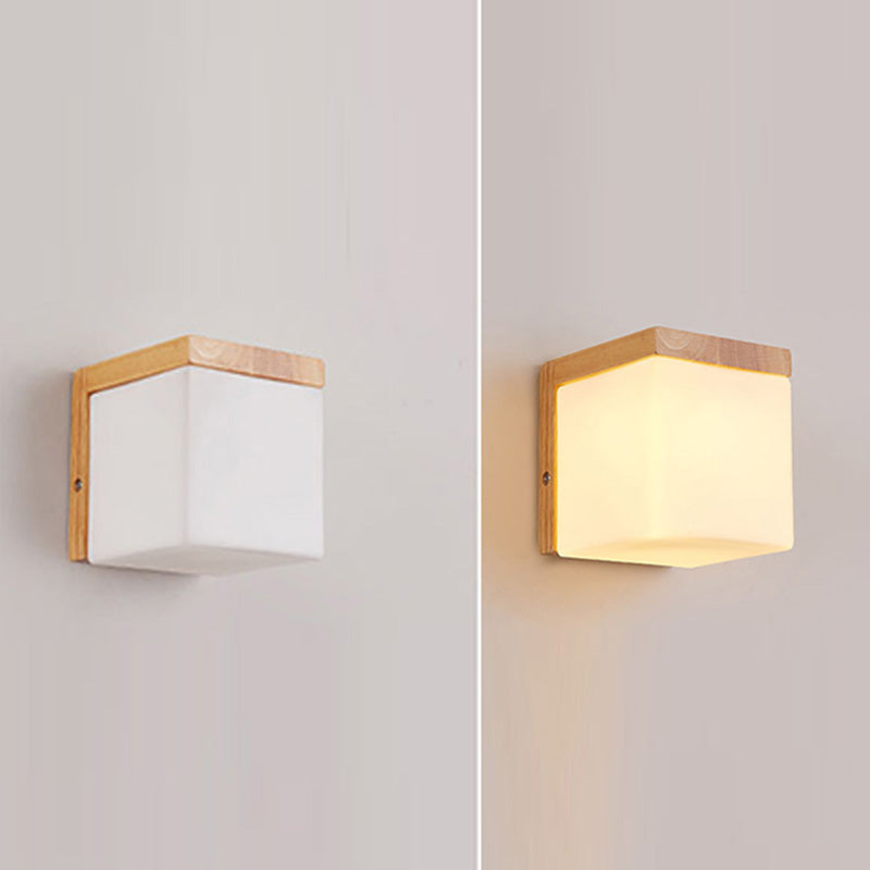 Creative Contemporary Simplicity Wall Sconce Lights con arte in legno per camera da letto