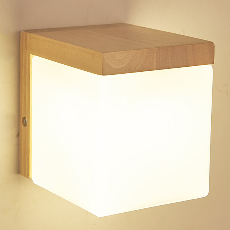 Creative Contemporary Simplicity Wall Sconce Lights con arte in legno per camera da letto