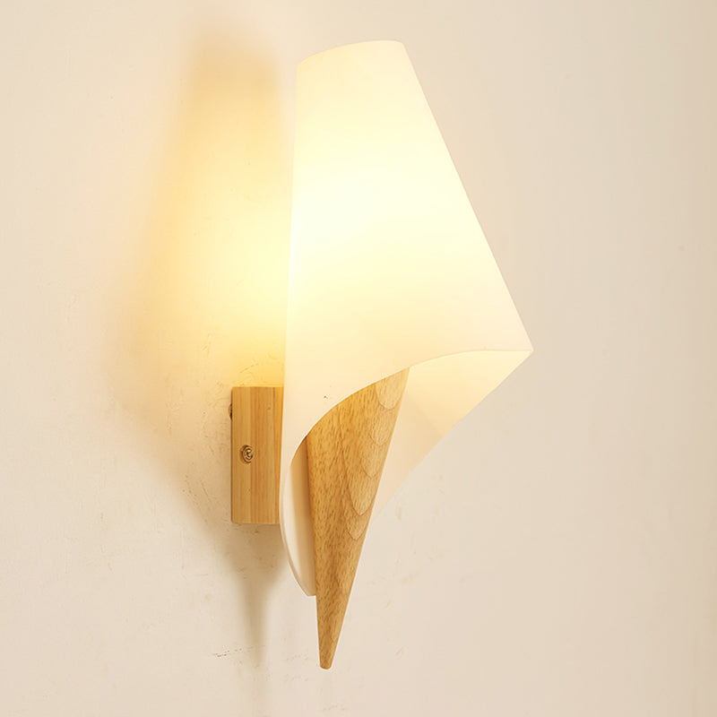 Creative Contemporary Simplicity Wall Sconce Lights con arte in legno per camera da letto
