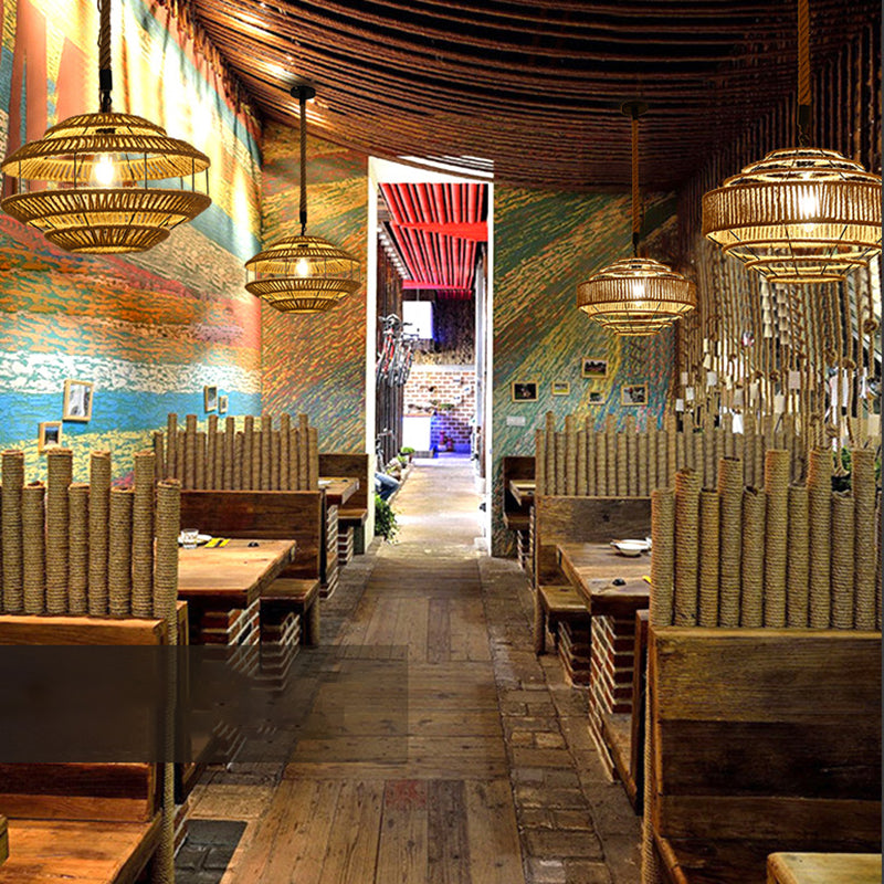 Industriële stijl gearceerde hanglamp plafond licht touw hangend plafondlicht in beige