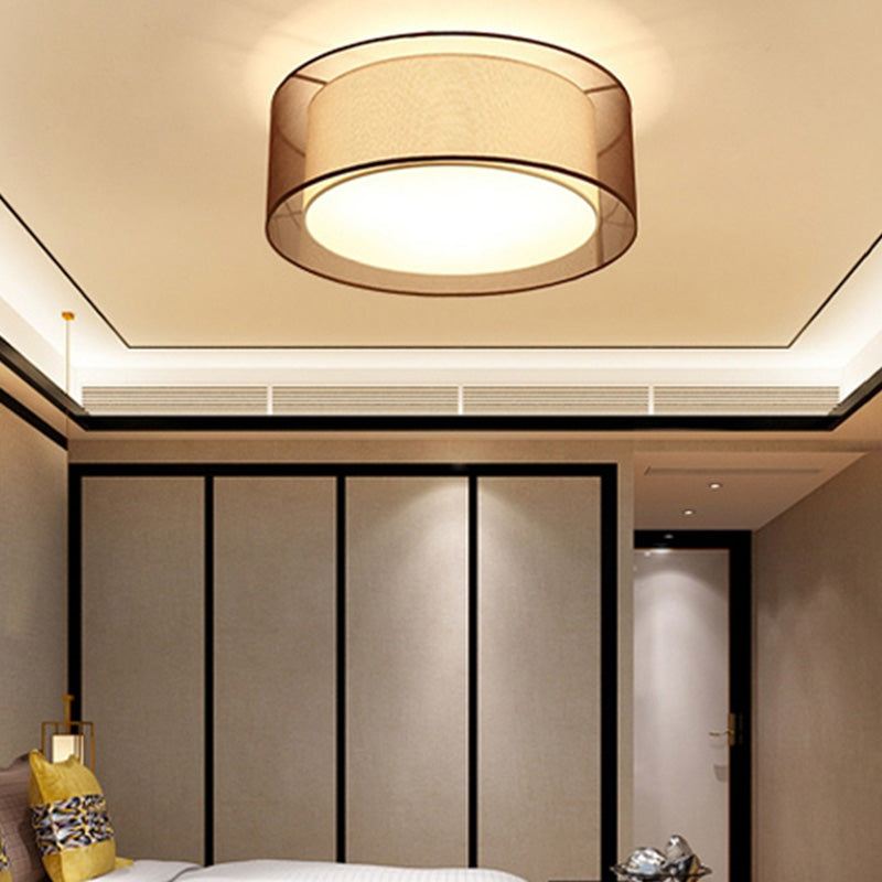 Luminaires encastrés en tissu couleur café, plafonnier traditionnel pour salon