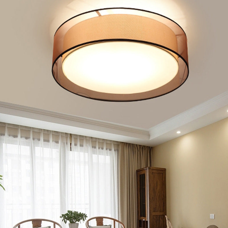 Luminaires encastrés en tissu couleur café, plafonnier traditionnel pour salon