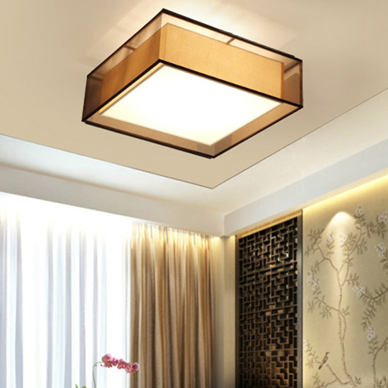 Luminaires encastrés en tissu couleur café, plafonnier traditionnel pour salon