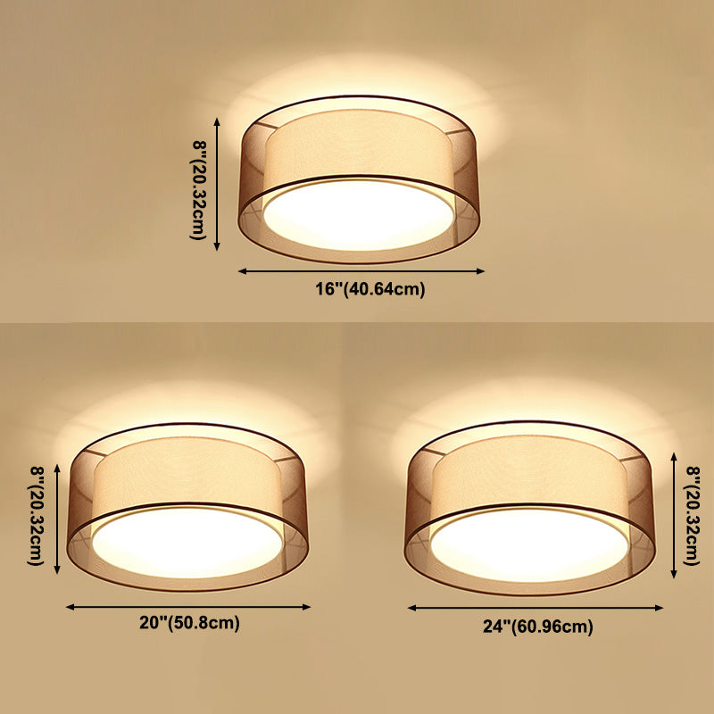 Luminaires encastrés en tissu couleur café, plafonnier traditionnel pour salon