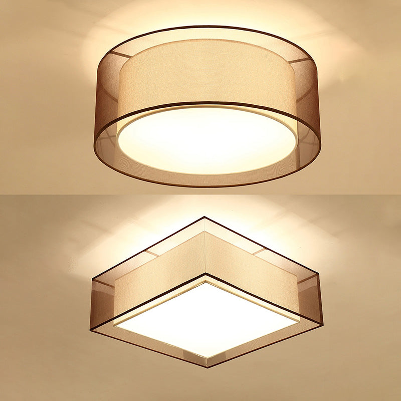 Luminaires encastrés en tissu couleur café, plafonnier traditionnel pour salon