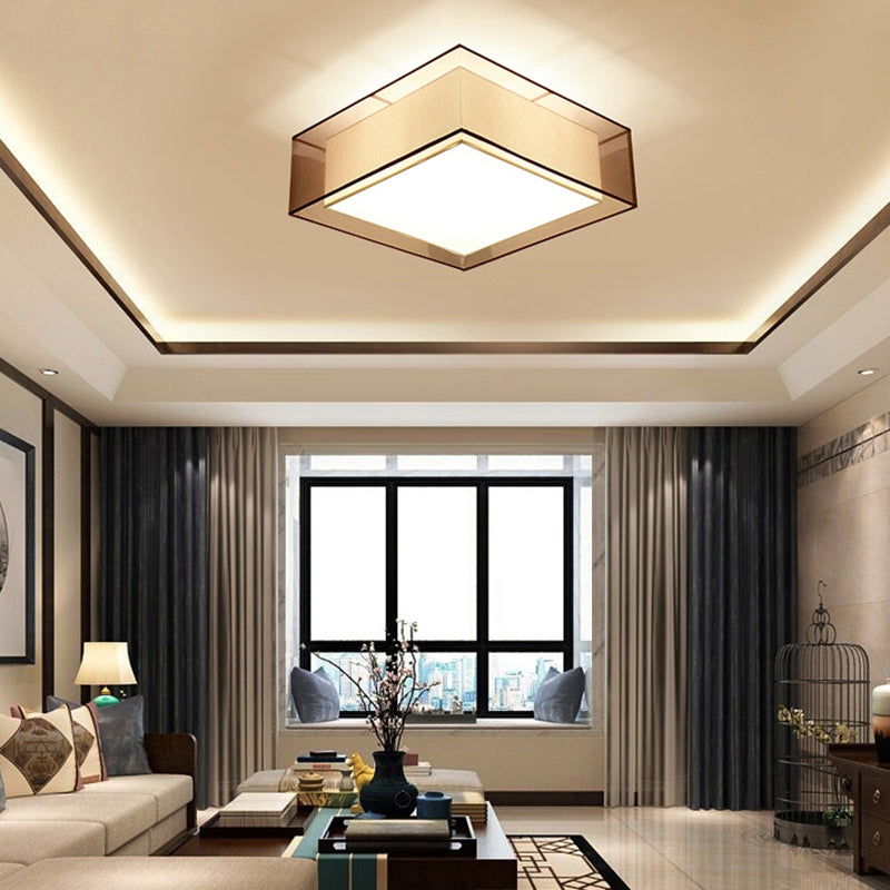 Luminaires encastrés en tissu couleur café, plafonnier traditionnel pour salon