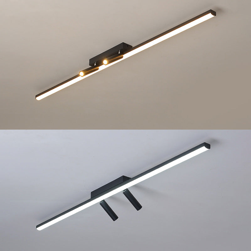 Stripvorm Eenvoudig semi-inbouw plafondspot LED-raillichtarmatuur voor woonkamer
