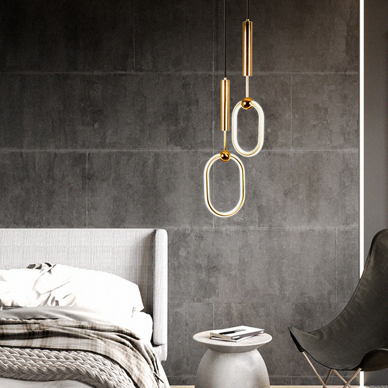 Geometric Metal Pendant Light Kit Simplicity Style LED Gold Hanging Ceiling Light