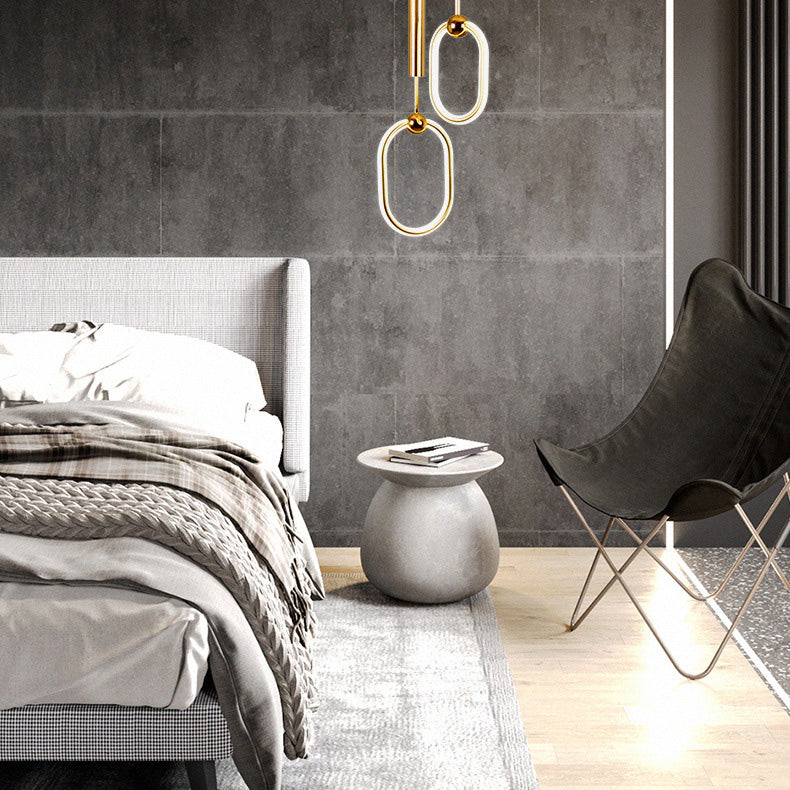 Geometric Metal Pendant Light Kit Simplicity Style LED Gold Hanging Ceiling Light