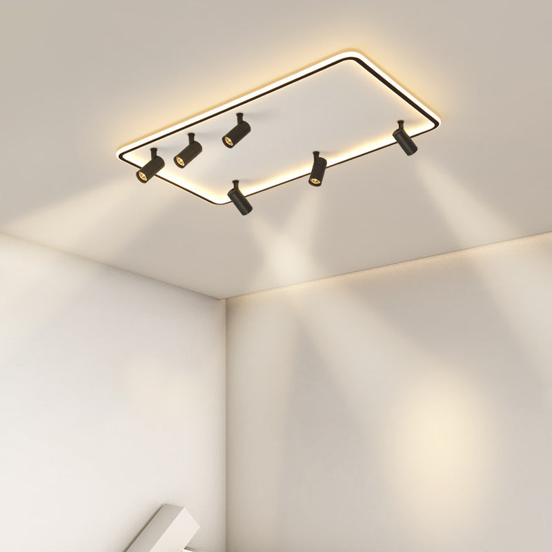 Projecteur de plafond encastré rectangulaire Simple, luminaire sur rail LED pour salon