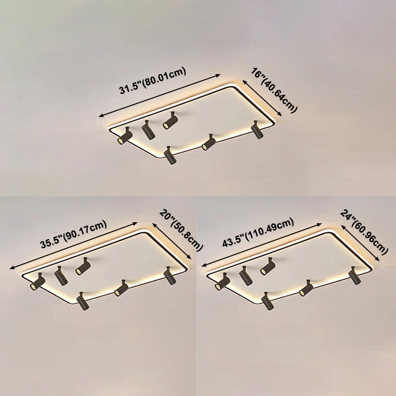 Projecteur de plafond encastré rectangulaire Simple, luminaire sur rail LED pour salon