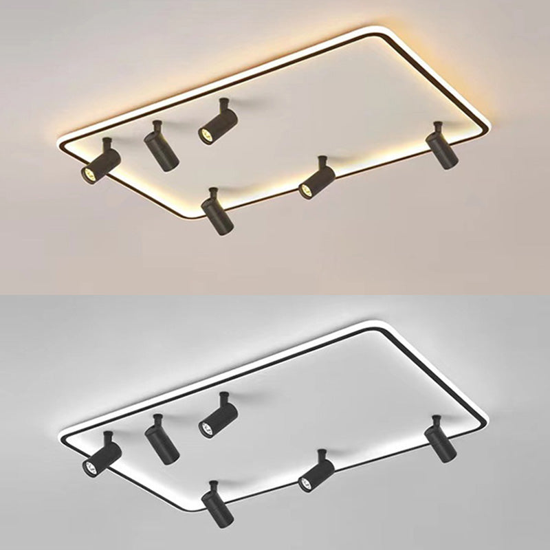 Projecteur de plafond encastré rectangulaire Simple, luminaire sur rail LED pour salon