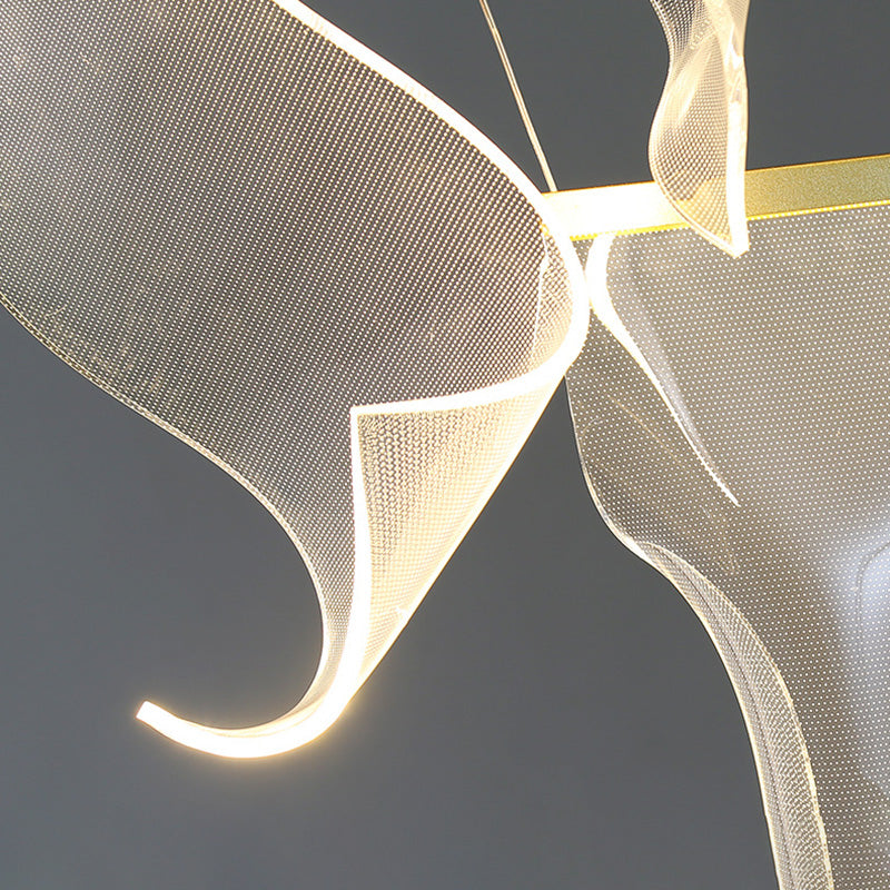 Paper Hanging Light Fixtures Modern Simple Acrylic Ceiling Pendant for Stairwell