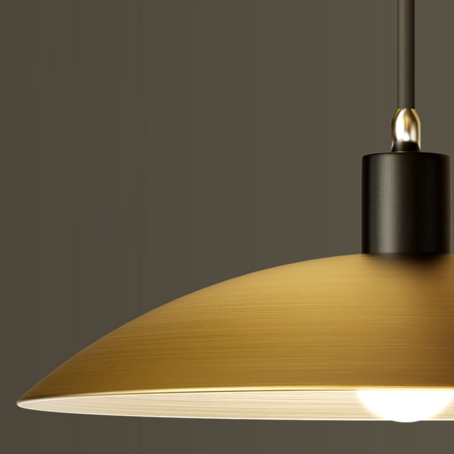 Luz de colgante colgante minimalista latón acampado luz de techo colgante con sombra de metal