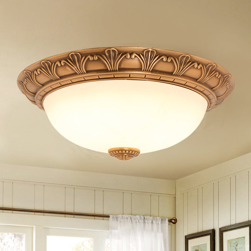 Plafonnier encastré en forme de bol, Style campagnard américain, abat-jour en verre d'intérieur