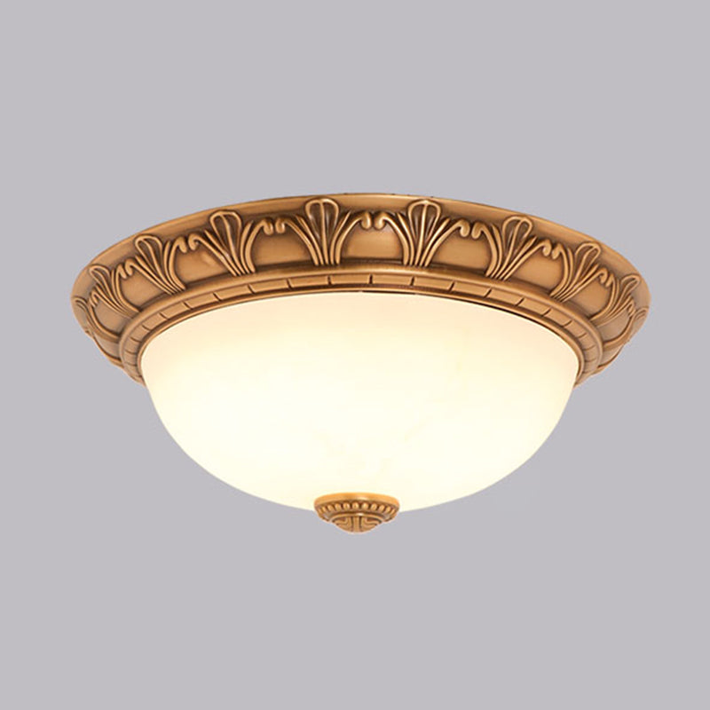 Plafonnier encastré en forme de bol, Style campagnard américain, abat-jour en verre d'intérieur