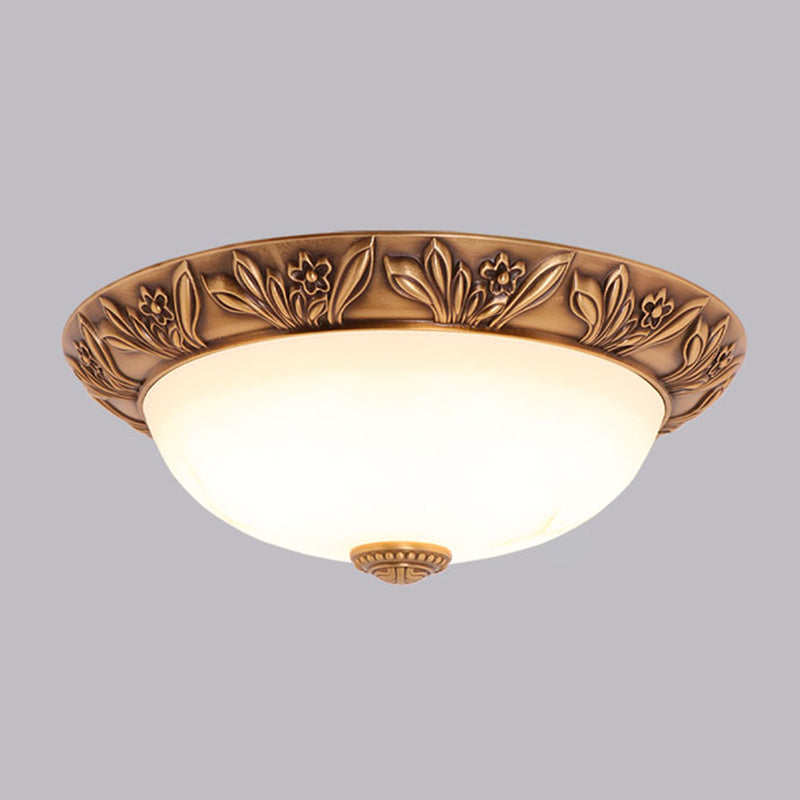 Plafonnier encastré en forme de bol, Style campagnard américain, abat-jour en verre d'intérieur