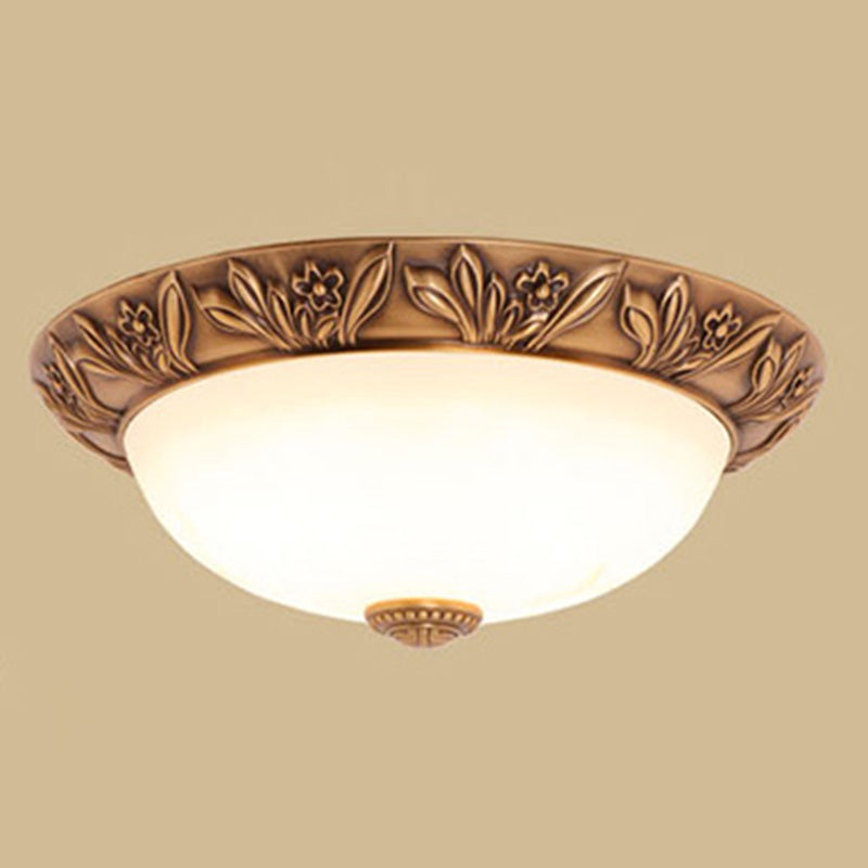 Plafonnier encastré en forme de bol, Style campagnard américain, abat-jour en verre d'intérieur