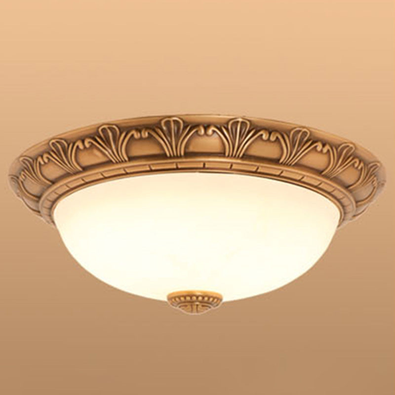 Plafonnier encastré en forme de bol, Style campagnard américain, abat-jour en verre d'intérieur