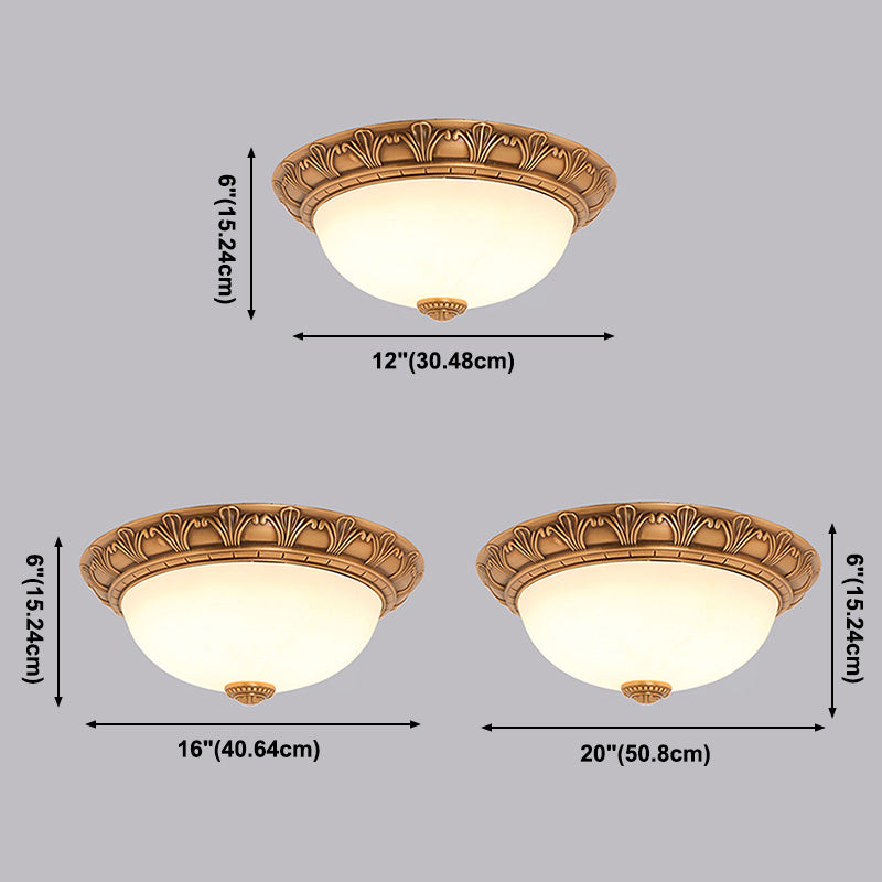 Plafonnier encastré en forme de bol, Style campagnard américain, abat-jour en verre d'intérieur