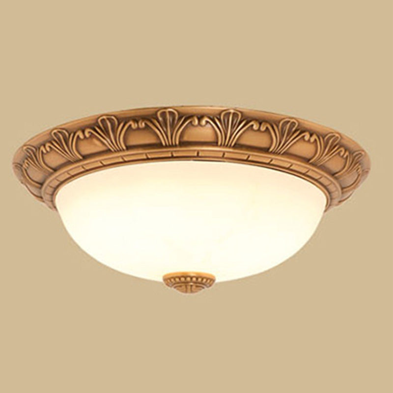 Plafonnier encastré en forme de bol, Style campagnard américain, abat-jour en verre d'intérieur