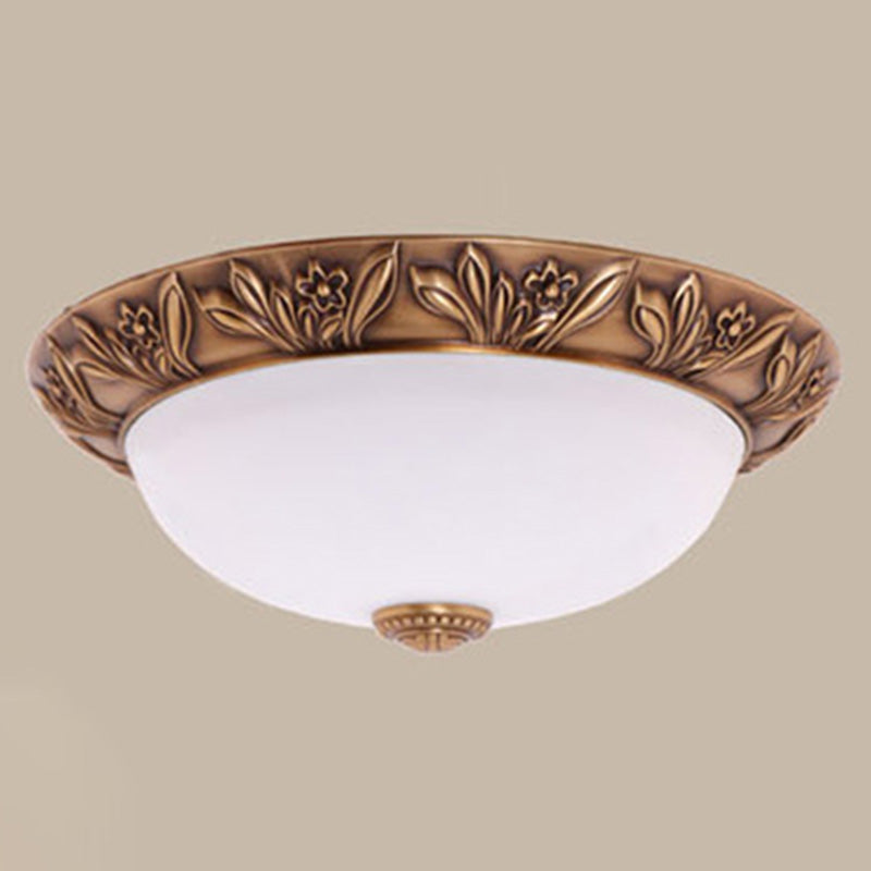 Plafonnier encastré en forme de bol, Style campagnard américain, abat-jour en verre d'intérieur