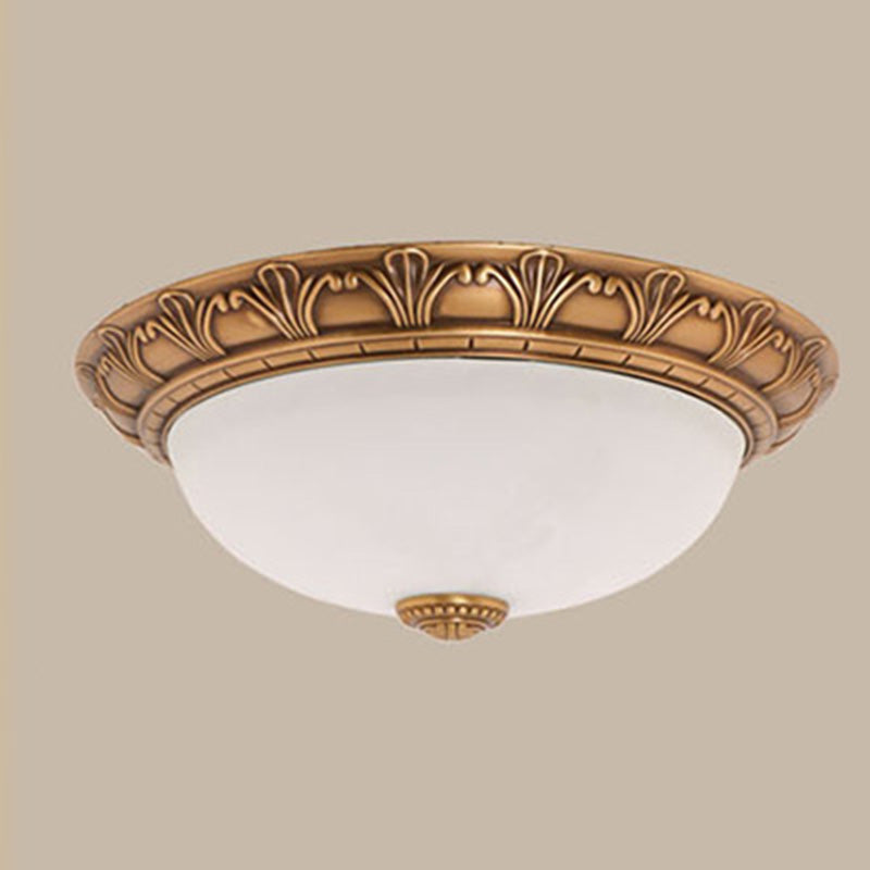 Plafonnier encastré en forme de bol, Style campagnard américain, abat-jour en verre d'intérieur