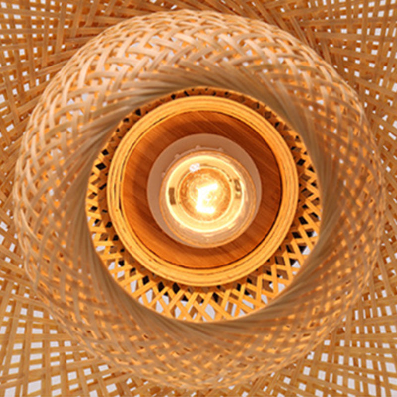 Asian Hat Shape Flush Mount Lighting Fixture 1-Light Flushmount Ceiling Lamp for Living Room