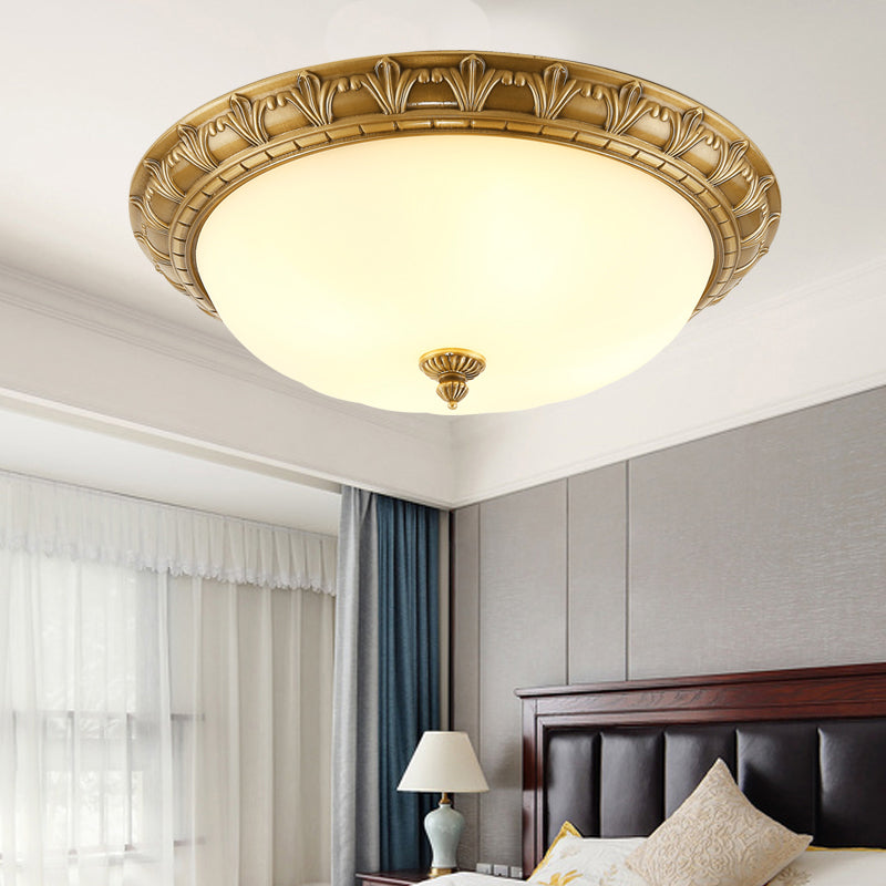 Bowl Shaped Ceiling Mount Light American Country Style Flush Mount Ceiling Light for Living Room